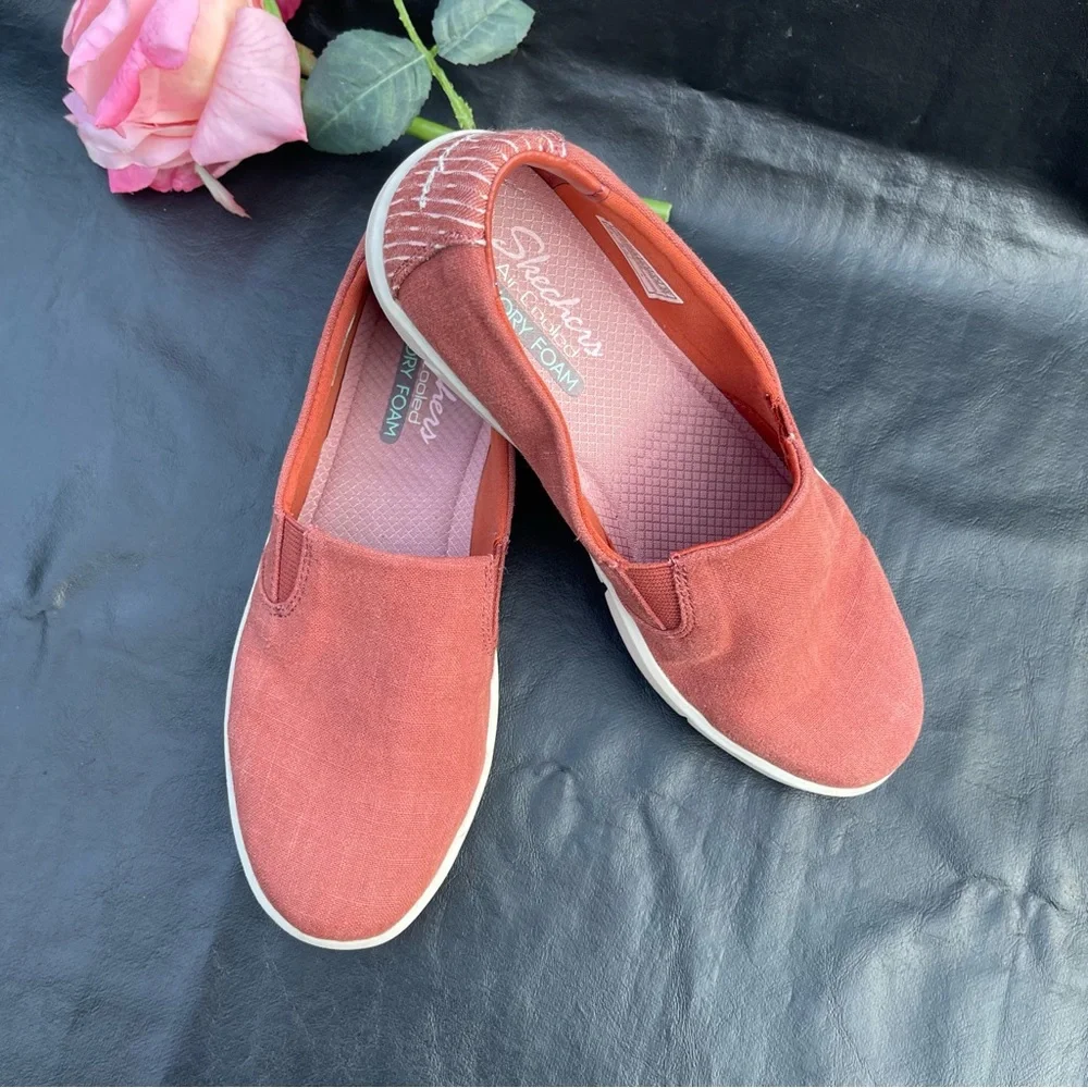 Skechers Breeze St Sunshiny casual Pull On Orange Size 6.5 women’s - Picture 3 of 8